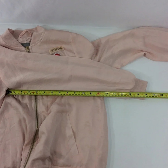 Vero Moda Women’s Lightweight Bomber Jacket  Light Pink w/ Patches XS - Picture 7 of 8